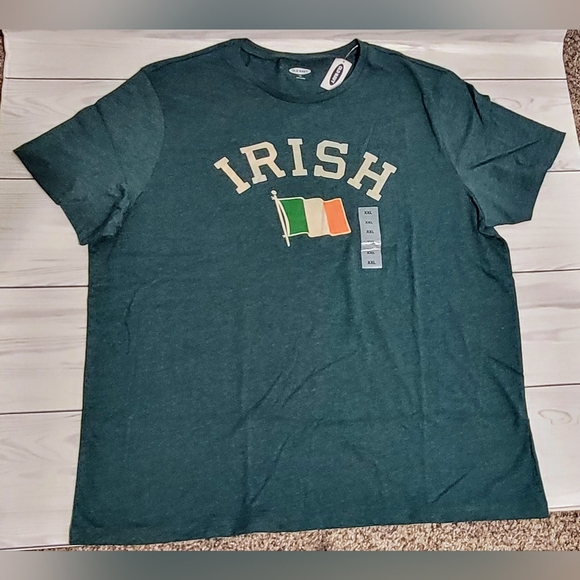 NWT Old Navy Dark Green Irish Graphic Tee Sz XXL - Picture 2 of 4